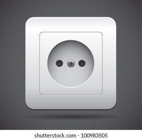 Power Socket Icon. Realistic vector illustration
