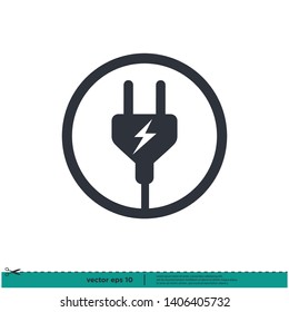 Power Socket Icon Symbol Logo Template