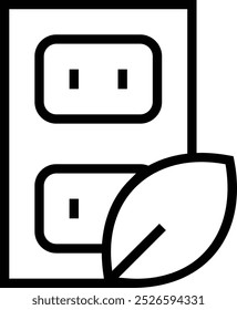 ícone do soquete de energia. Design de estilo linear fino isolado em fundo branco