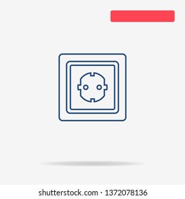 Power socket icon. Vector concept illustration for design.