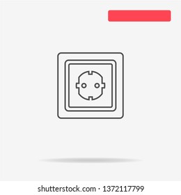 Power socket icon. Vector concept illustration for design.