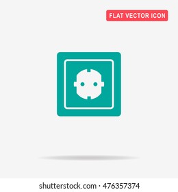 Power socket icon. Vector concept illustration for design.