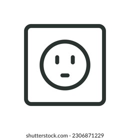 Power socket isolated icon, electrical outlet vector icon with editable stroke