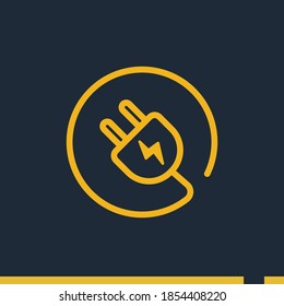 Power socket line icon, outline vector illustration.