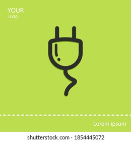 Icono de línea de toma de corriente, ilustración de vector de contorno.