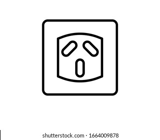 Power socket line icon. Vector symbol in trendy flat style on white background. Web sing for design.