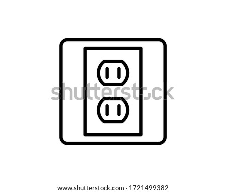 Power socket line icon. Vector symbol in trendy flat style on white background. Web sing for design.