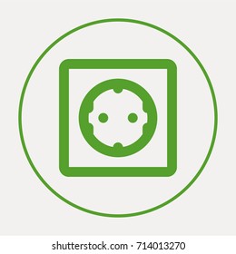 Power socket minimal icon. Electric outlet line vector icon for websites and mobile minimalistic flat design.