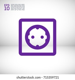 Power socket minimal icon. Electric outlet line vector icon for websites and mobile minimalistic flat design.