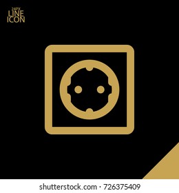 Power socket minimal icon. Electric outlet line vector icon for websites and mobile minimalistic flat design.