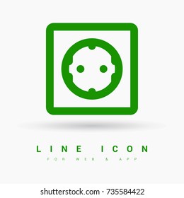 Power socket minimal icon. Electric outlet line vector icon for websites and mobile minimalistic flat design.