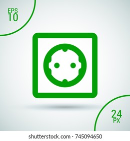Power socket minimal icon. Electric outlet line vector icon for websites and mobile minimalistic flat design.