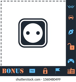 Power socket. Perfect icon with bonus simple icons