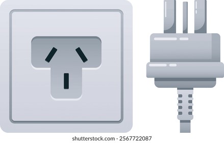 Power socket and plug vector illustration