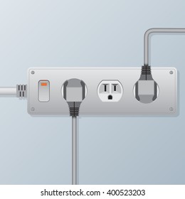 power socket and plugs vector Illustration 