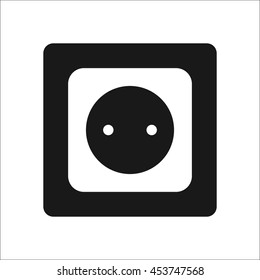 Power socket sign simple icon on background