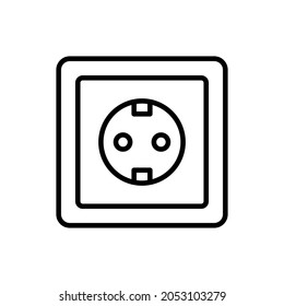 Power socket thin line icon. Modern vector illustration.