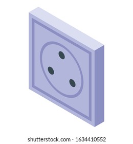 Power socket type icon. Isometric of power socket type vector icon for web design isolated on white background
