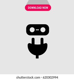Power Socket Vector Icon, The symbol electric switch with plug. Simple, modern flat vector illustration for mobile app, website or desktop app  