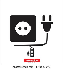 power socket vector.Flat design style vector illustration for graphic and web design.
