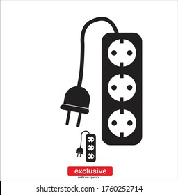 power socket vector.Flat design style vector illustration for graphic and web design.