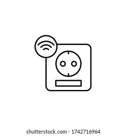 Power socket, wi-fi icon. Simple line, outline vector elements of smart home for ui and ux, website or mobile application