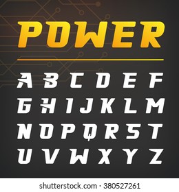 Power Speed Alphabet Typography Font. Vector Design.