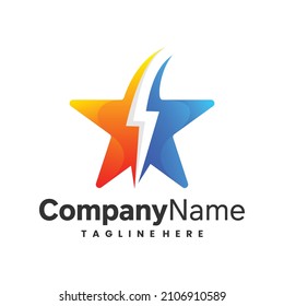 power star logo in colorful style