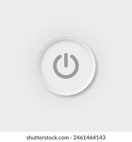 Power start and shutdown button isolated on white background. Vector illustration.