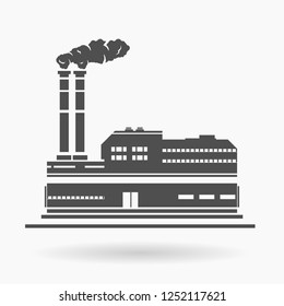 Power Station Building Icon Vector Illustration Silhouette.