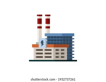 Edificio de la central eléctrica. Ilustración plana simple.