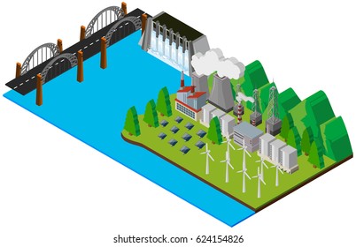 Power station by the river
