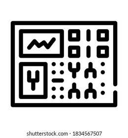 vector de icono de línea de control de estación de energía. señal de control de la estación de energía. símbolo de contorno aislado ilustración negra