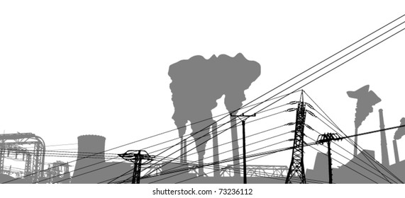 Power station design - vector illustration