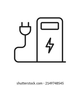 Power station energy icon. High quality black vector illustration.