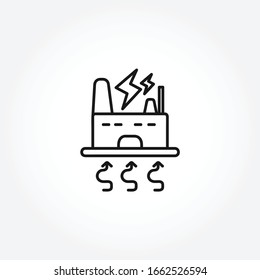 power station icon. factory line icon