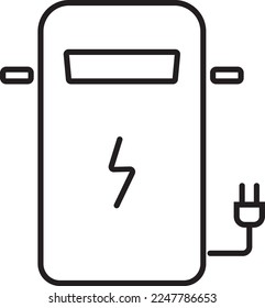 power station icon. Simple line icon in flat style. Vector illustration with sustainable technology theme. Detailed outline icon