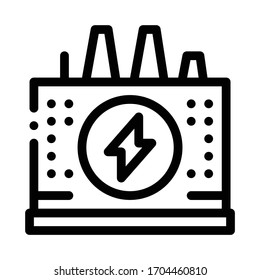 Power Station Icon Vector. Power Station Sign. Isolated Contour Symbol Illustration