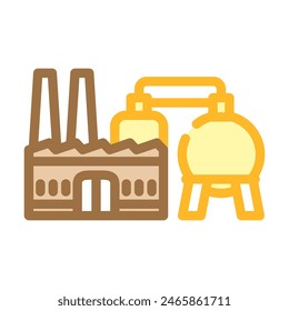 power station wood pellets color icon vector. power station wood pellets sign. isolated symbol illustration