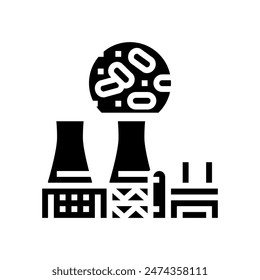 power station wood pellets glyph icon vector. power station wood pellets sign. isolated symbol illustration