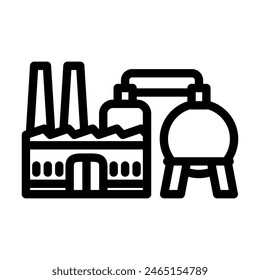 power station wood pellets line icon vector. power station wood pellets sign. isolated contour symbol black illustration