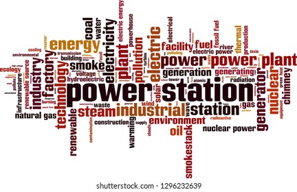 Power station word cloud concept. Vector illustration