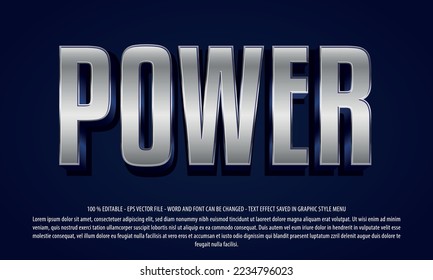 Power steel 3d style editable text effect 