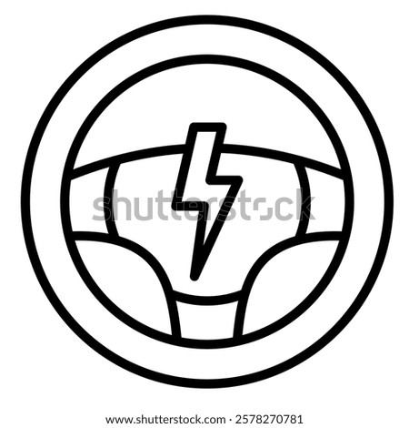 Power Steering icon line vector illustration