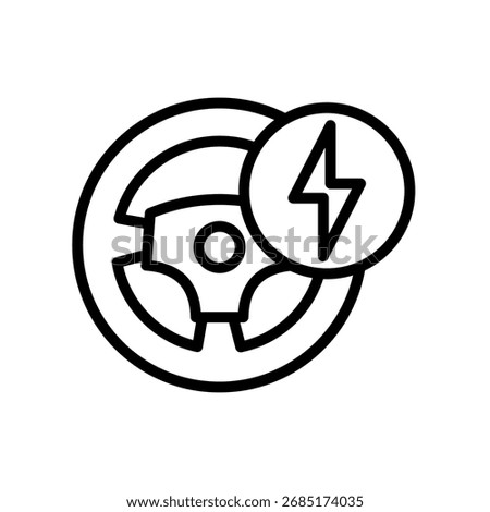 Power Steering Icon Outline Vector Illustration