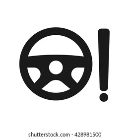 Power steering icon Vector Illustration on the white background.