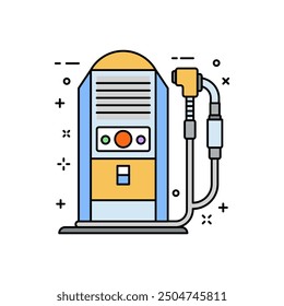 Power Steering Pump Fill Color Icon, Vector illustration