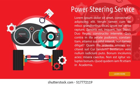 Power Steering Service Conceptual Banner