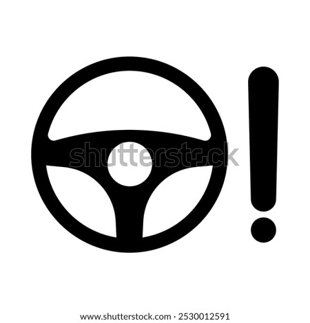 Power Steering System. Power Steering Warning Sign. Vector Illustration. 