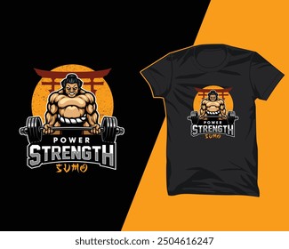 Diseño de camiseta de sumo Power Strength